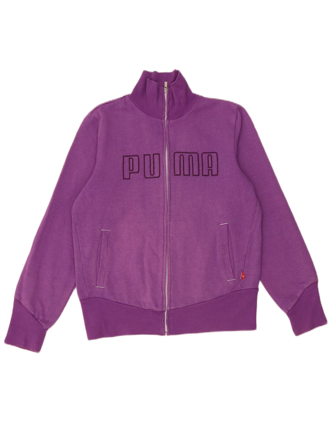 Jachetă de top pentru trening PUMA Crop Graphic pentru femei UK 14 Mov mediu