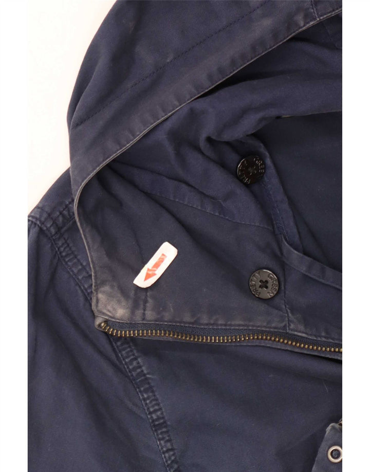 Jachetă bomber cu glugă pentru bărbați Pretty Green UK 38 Medium bleumarin Bumbac