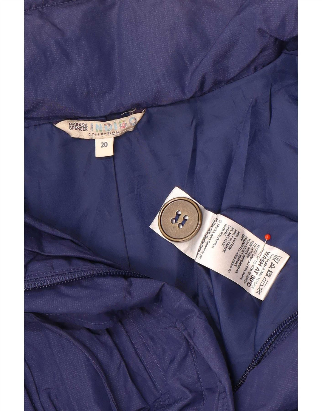 Pelenă de ploaie supradimensionată pentru femei Marks & Spencer UK 20 2XL Bumbac albastru