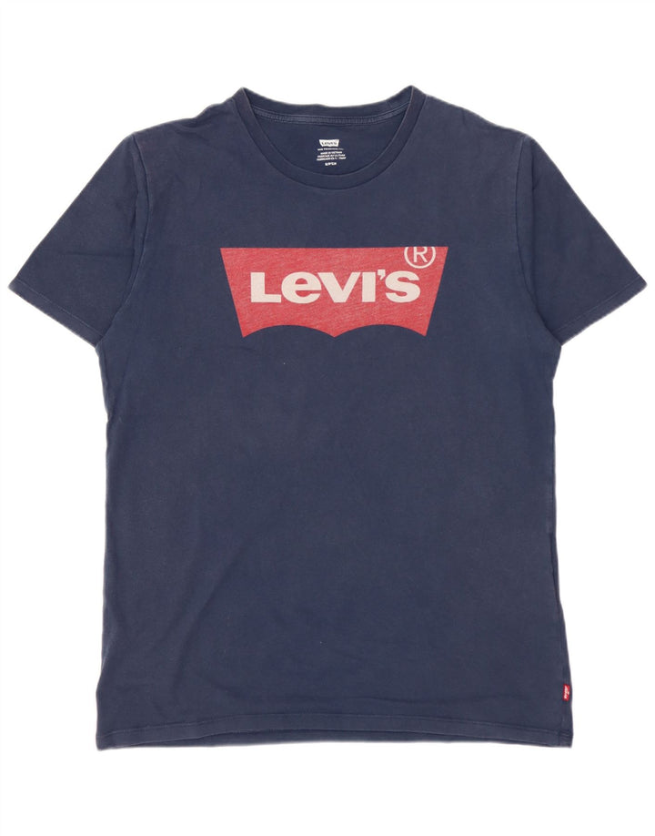 Tricou grafic pentru bărbați LEVI'S Top mic din bumbac bleumarin