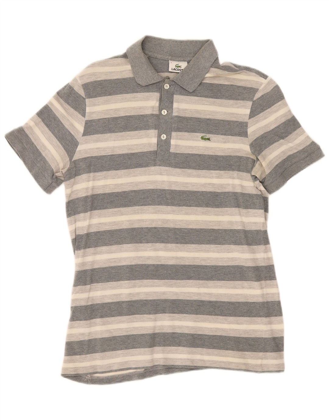 Tricou polo Lacoste pentru bărbați, mărimea 3, bumbac cu dungi gri mici