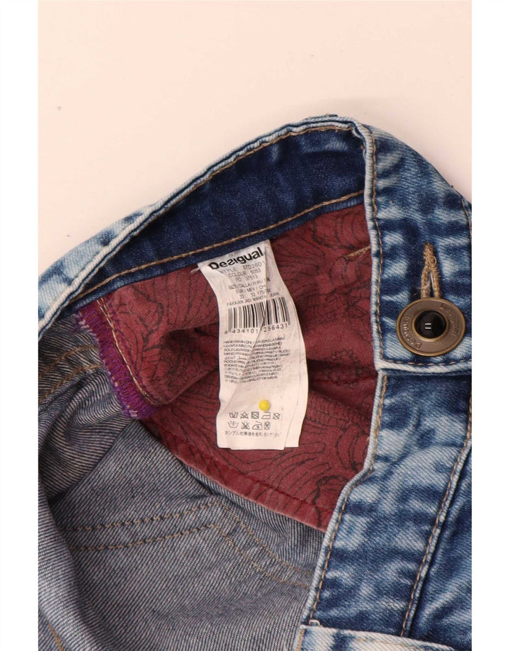 Blugi conici învechiți pentru femei Desigual L32 L28 Bumbac mozaic albastru