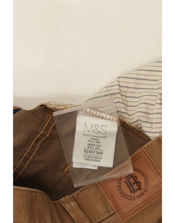Blugi drepti pentru bărbați Marks & Spencer W38 L33 bumbac maro