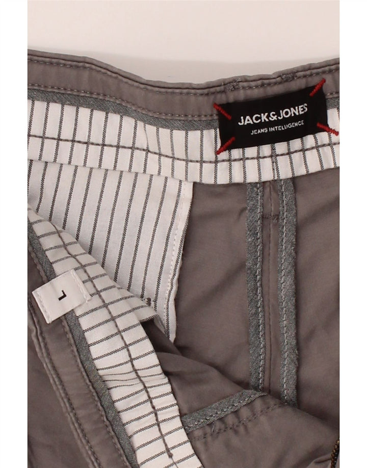 JACK & JONES Mens Regular Chino Shorts Large W34  Grey Cotton Vintage Jack & Jones and Second-Hand Jack & Jones from Messina Hembry 
