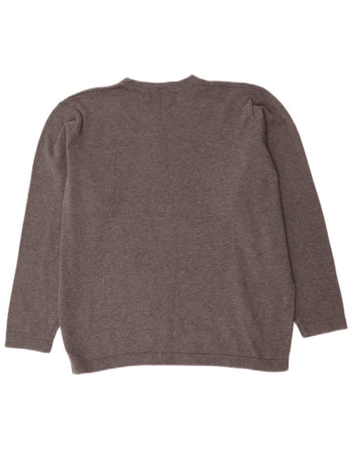 Pulover pentru bărbați Marks & Spencer, cu decolteu în V, XL, bumbac gri