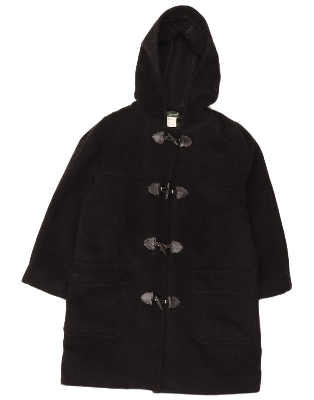 Duffle Coat pentru femei Harve Benard, supradimensionat, cu glugă, UK 16, mare, lână neagră