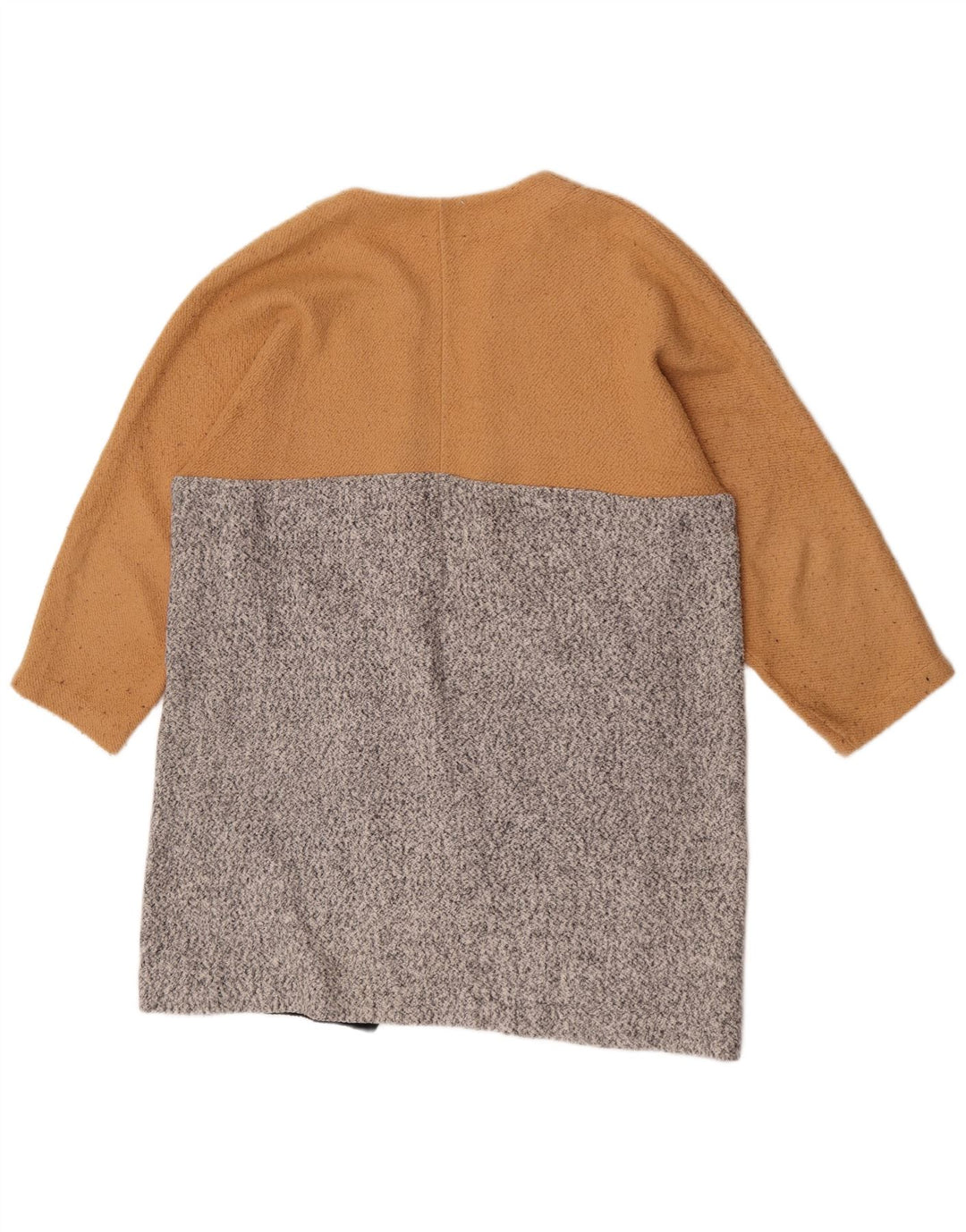 Pulover cardigan deschis pentru femei Zara UK 14 Medium Bej Poliester color bloc