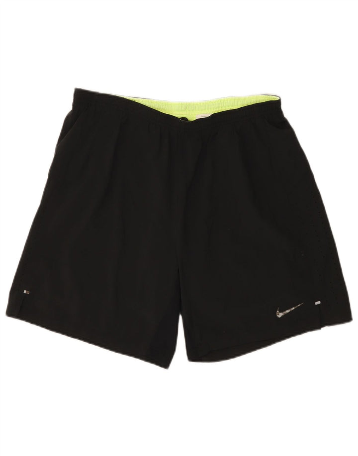 Pantaloni scurți sport Nike Dri Fit pentru femei UK 14, mari, negru, poliester