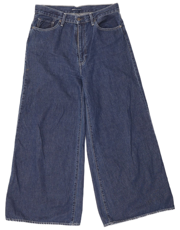 Blugi Levi's pentru femei cu talie înaltă, cu picioare largi, L31 L29, bumbac bleumarin