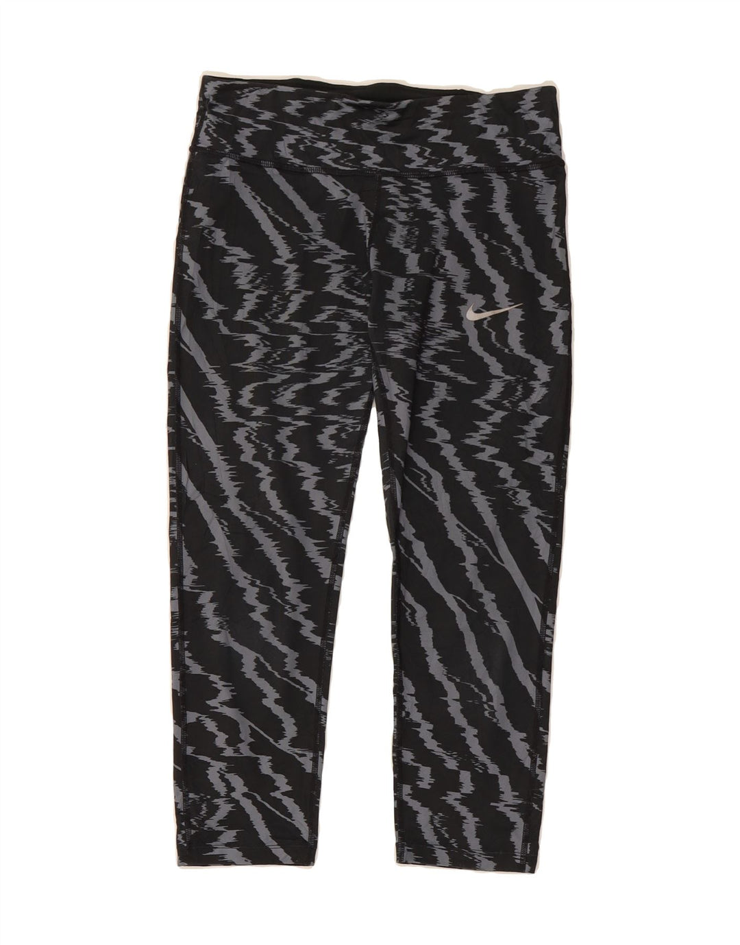 NIKE Womens Dri Fit Abstract Pattern Capri Leggings UK 12 Medium  Black Vintage Nike and Second-Hand Nike from Messina Hembry 