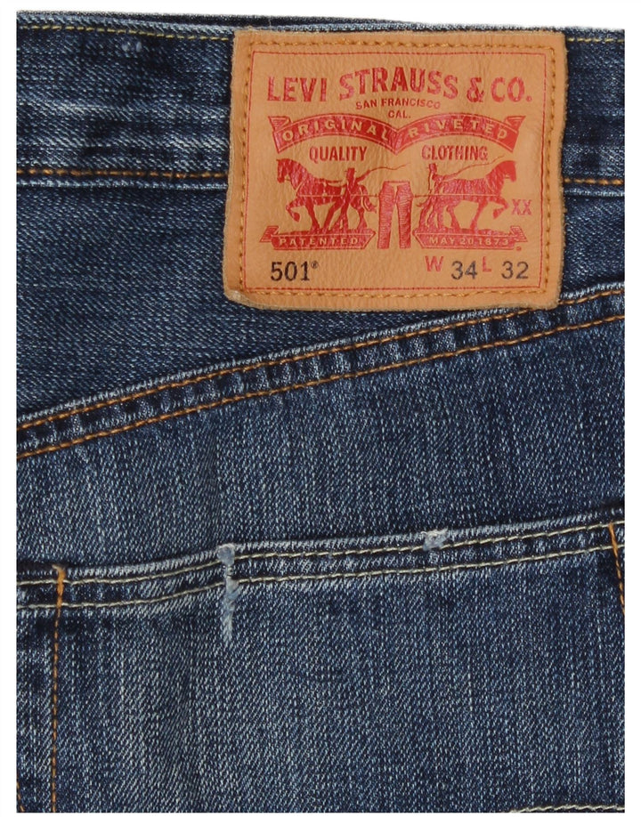 Blugi tăiați pentru bărbați Levi's 501 W34 L25 albastru
