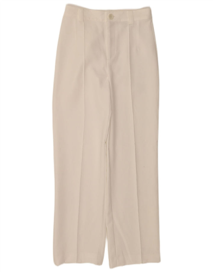 Pantaloni Drepți Casual Zara Femei Mici L26 L32 Poliester Alb
