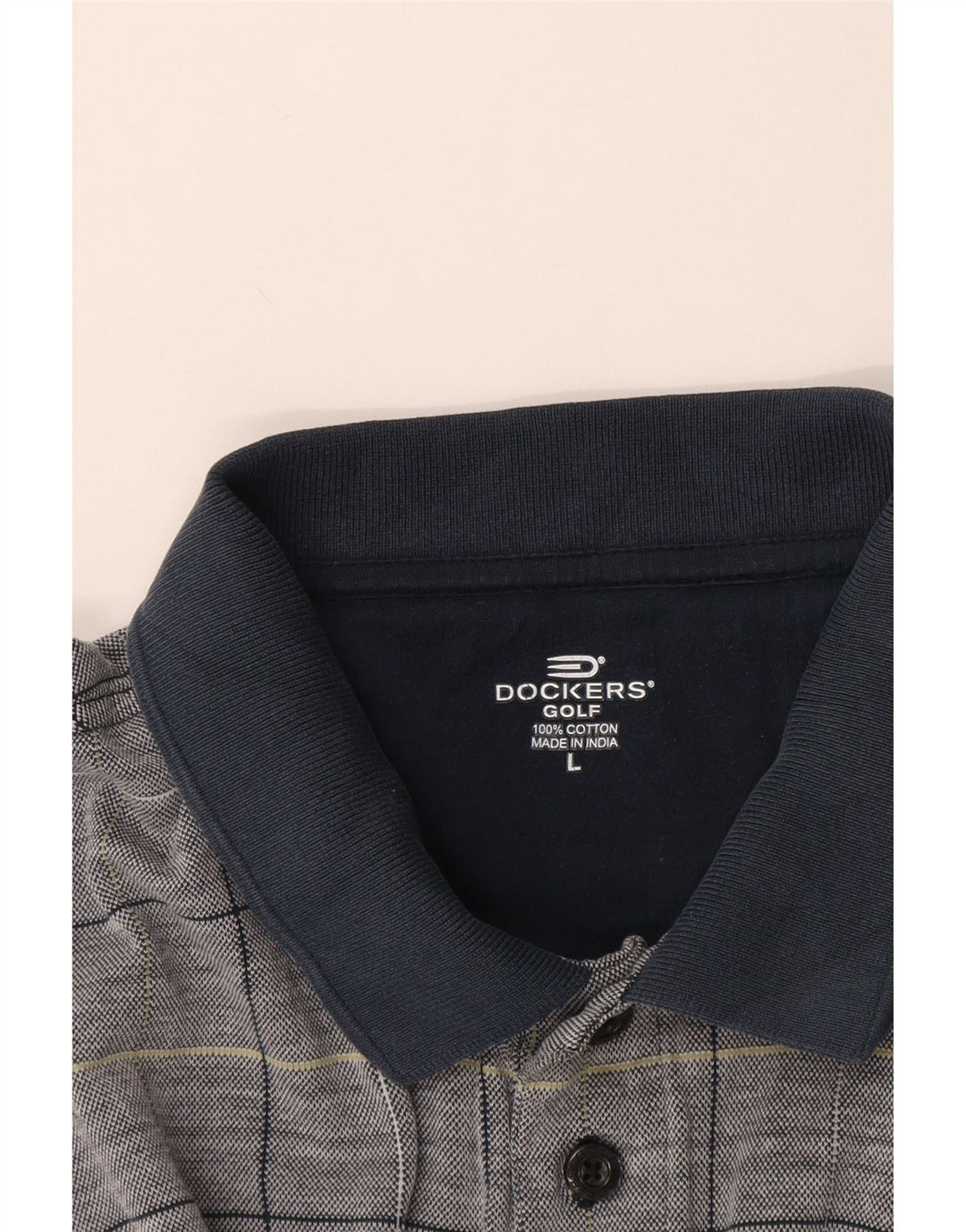 Tricou polo Dockers Rugby pentru bărbați, bumbac cu carouri albastre mari
