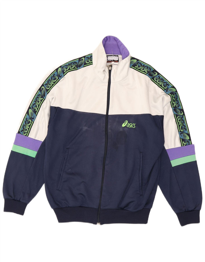 Jachetă de top pentru trening cu grafică Asics pentru bărbați IT 46, albastru marin mic, color block