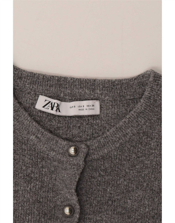 Pulover cardigan pentru femei Zara UK 10 Mic Gri