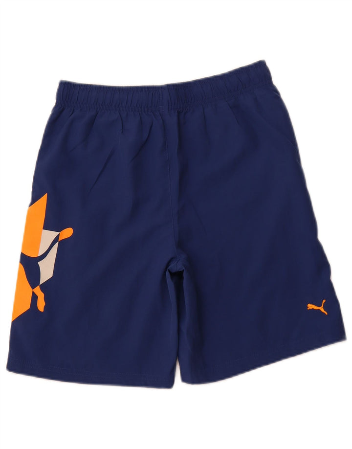 Pantaloni scurți sport grafic PUMA pentru băieți 11-12 ani poliester bleumarin