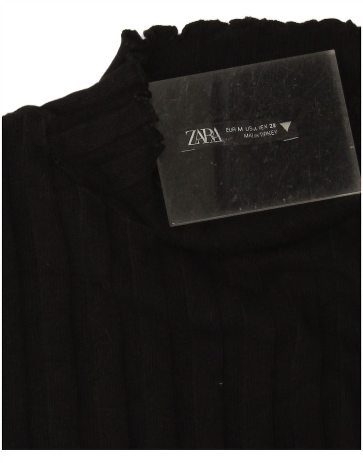 Pulover cu gât țestoasă pentru femei Zara UK 12 Medium Negru