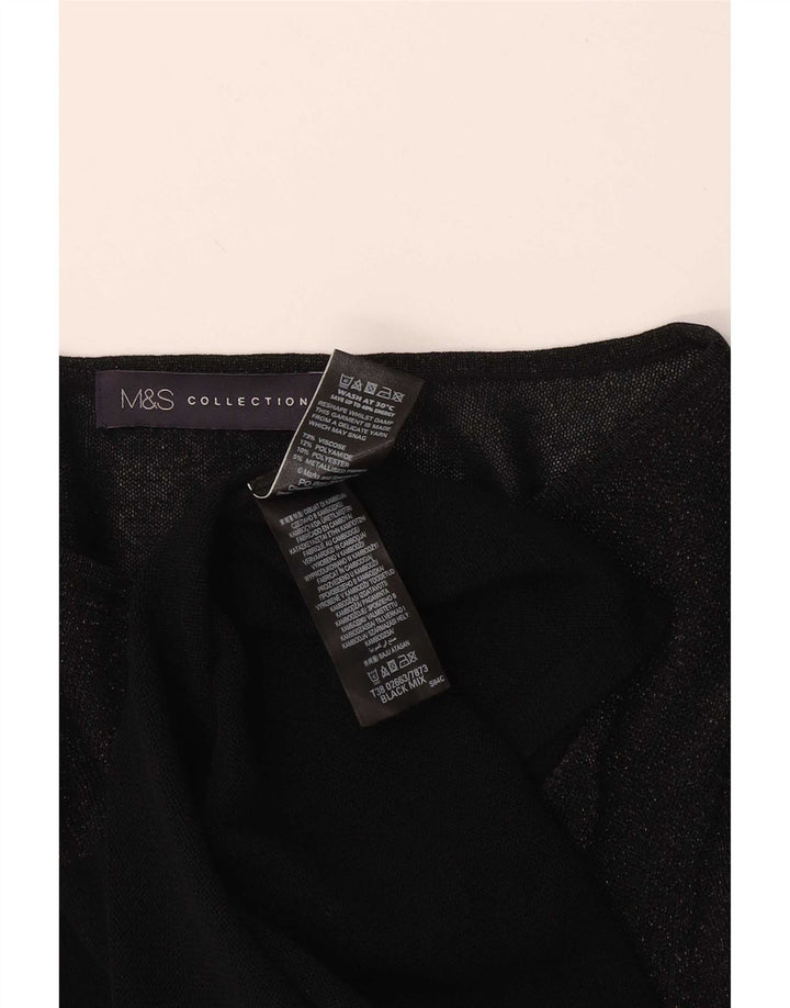 Top pentru femei Marks & Spencer cu mânecă lungă UK 18 XL, viscoză neagră