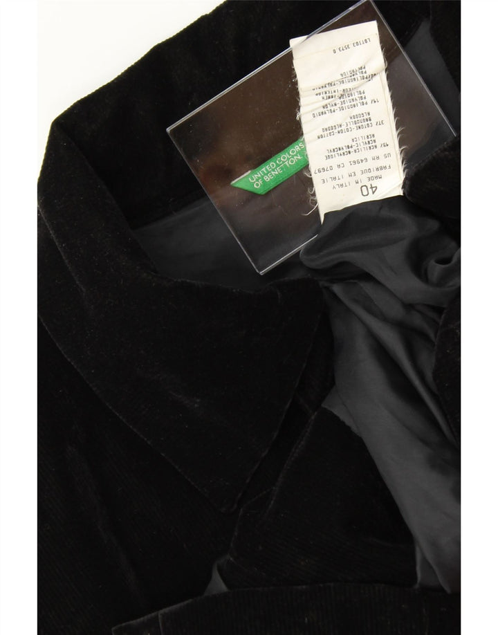 BENETTON Womens Corduroy Jacket IT 40 Small Black Acrylic Vintage Benetton and Second-Hand Benetton from Messina Hembry 