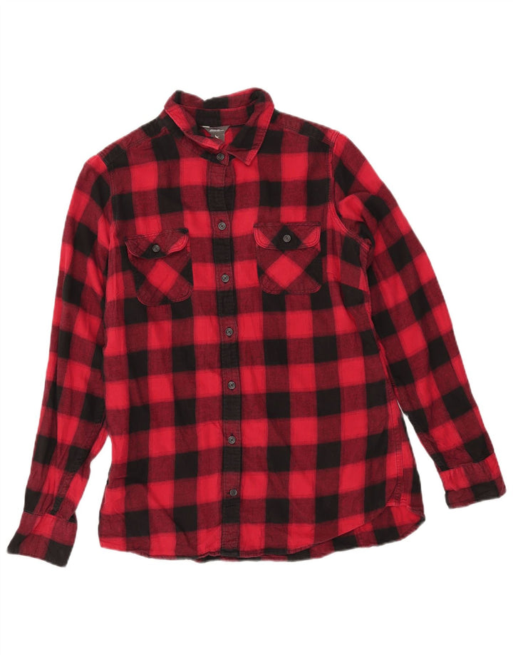 EDDIE BAUER Cămașă de flanel pentru femei UK 14 Medium Red Check