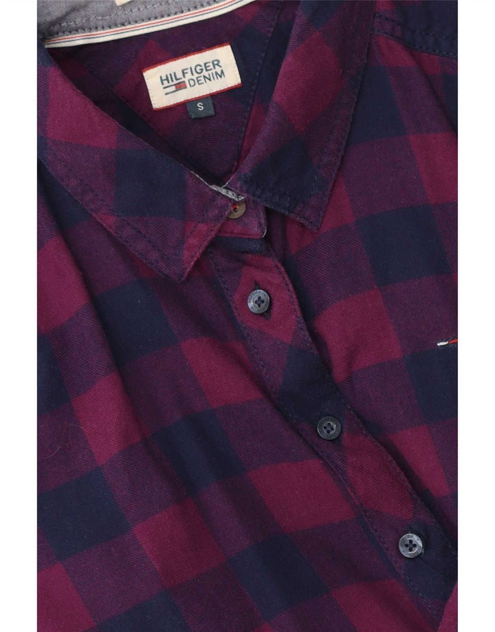 Cămașă peste cămașă pentru femei Tommy Hilfiger UK 10 mic, mov, carouri