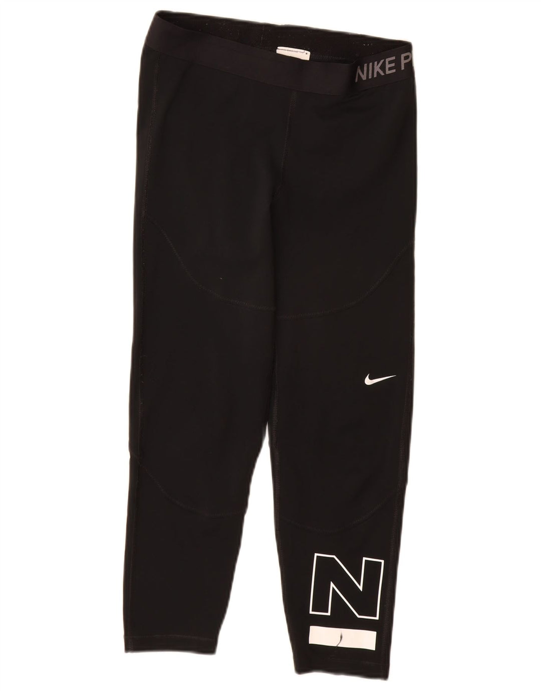 Leggings crop grafic pentru femei Nike UK 8 Poliester negru mic