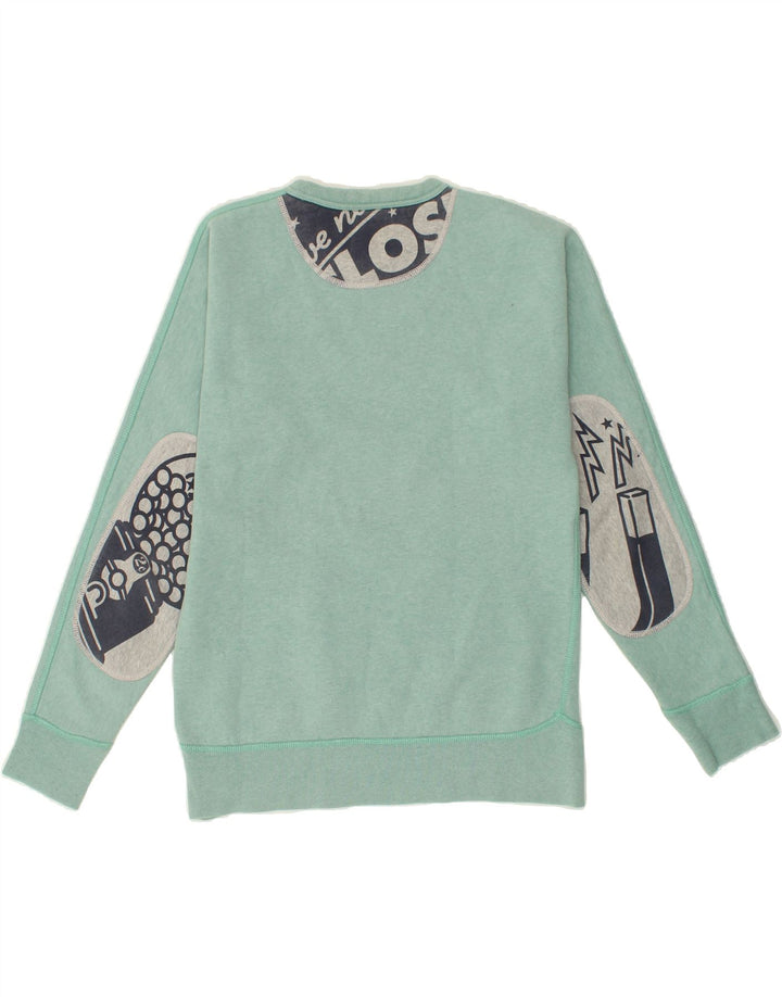 G-STAR Mens Graphic Sweatshirt Jumper Small Turquoise Cotton Vintage G-Star and Second-Hand G-Star from Messina Hembry 