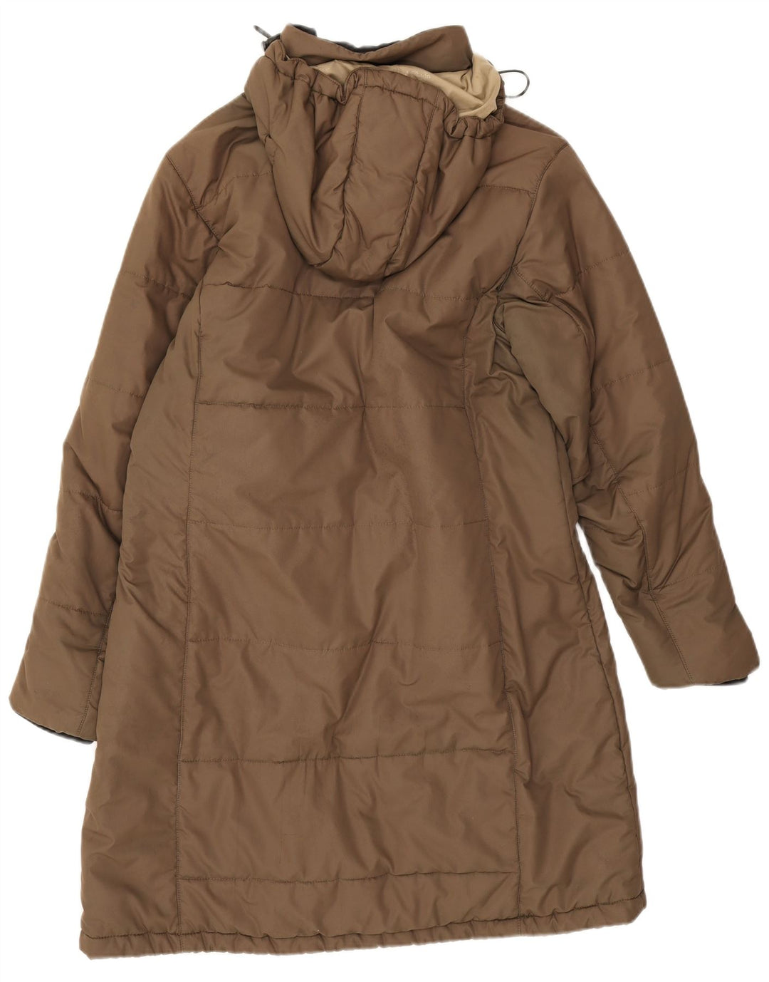 Jack Wolfskin Palton căptușit cu glugă pentru femei UK 16 Poliester maro mare