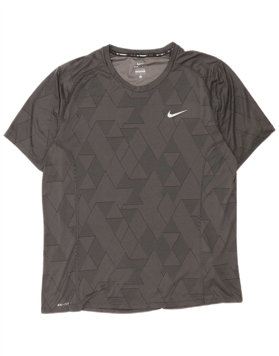 Tricou Nike Dri Fit pentru bărbați Top mare, negru, poliester geometric
