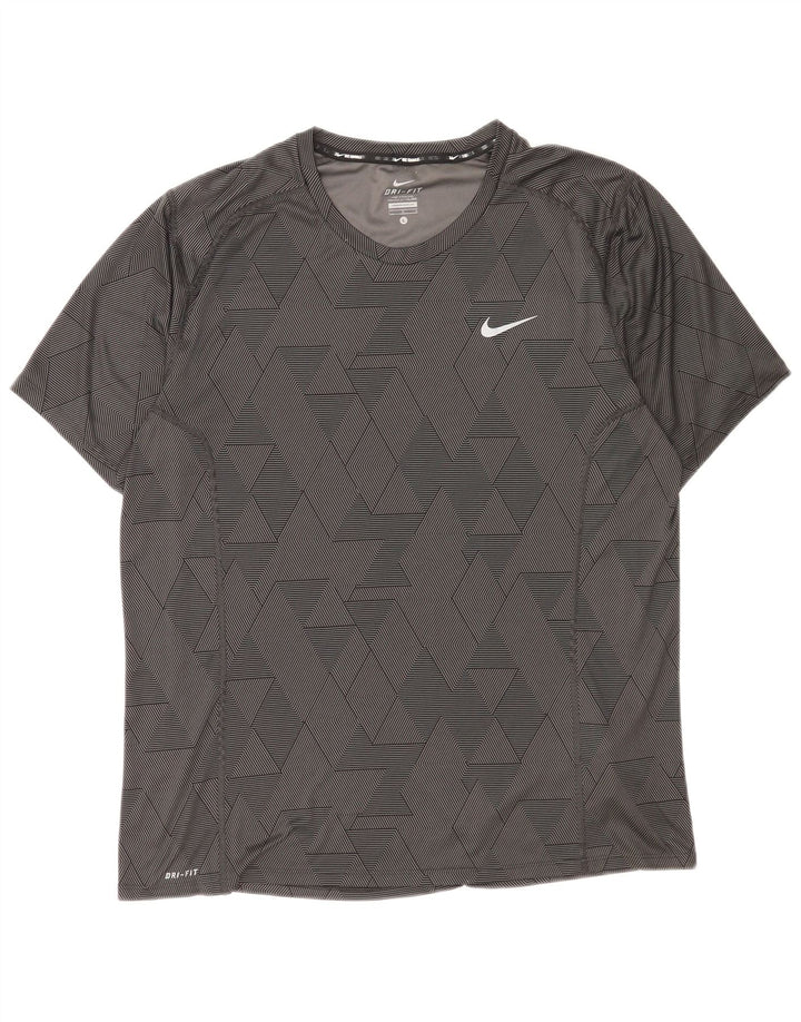 Tricou Nike Dri Fit pentru bărbați Top mare, negru, poliester geometric