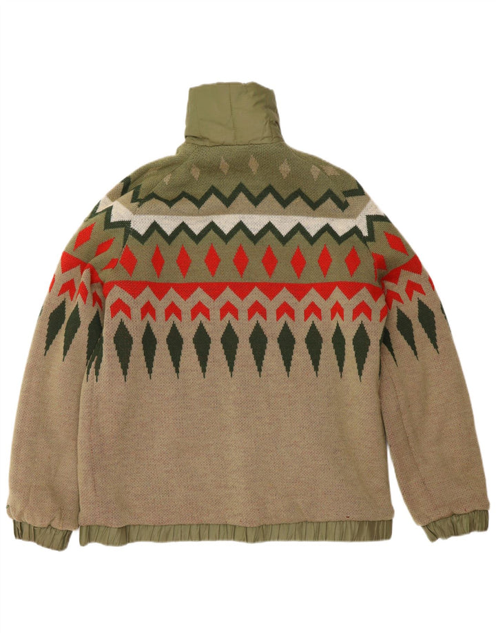 Jachetă reversibilă pentru bărbați Silvy UK 38, bumbac geometric verde mediu