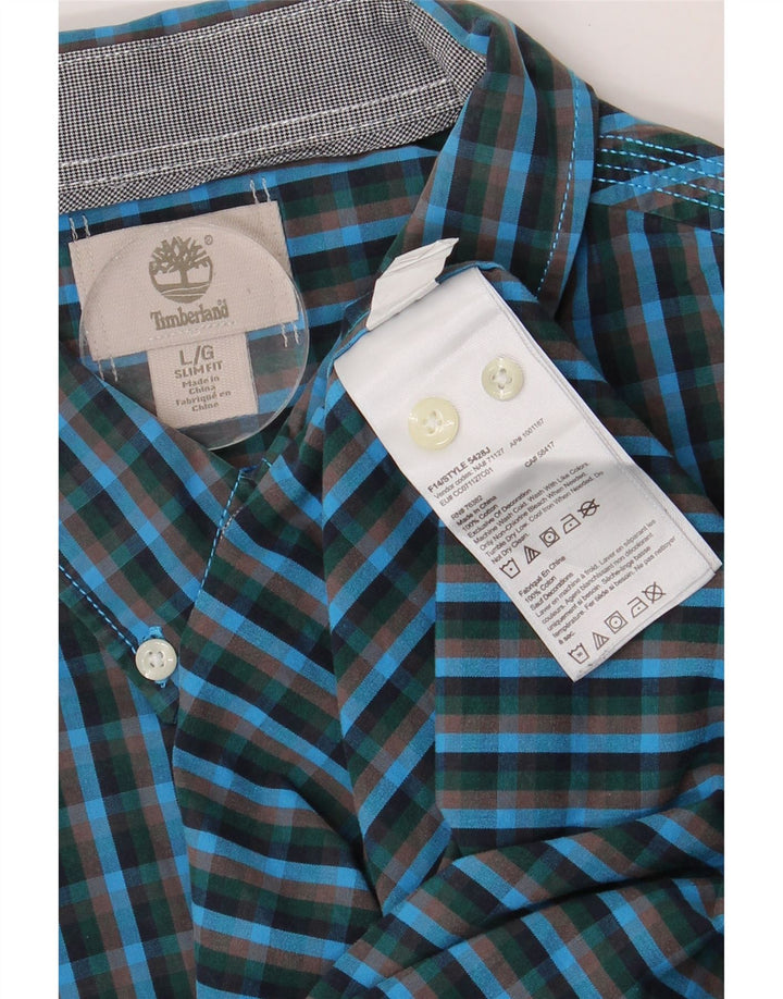 Cămașă pentru bărbați TIMBERLAND Slim Fit, mare, albastru, din bumbac