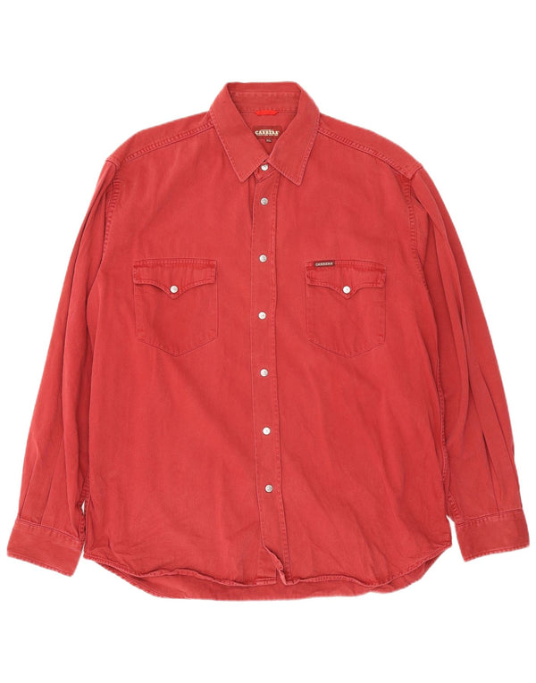 Carrera Mens Denim Shirt XL Red Cotton