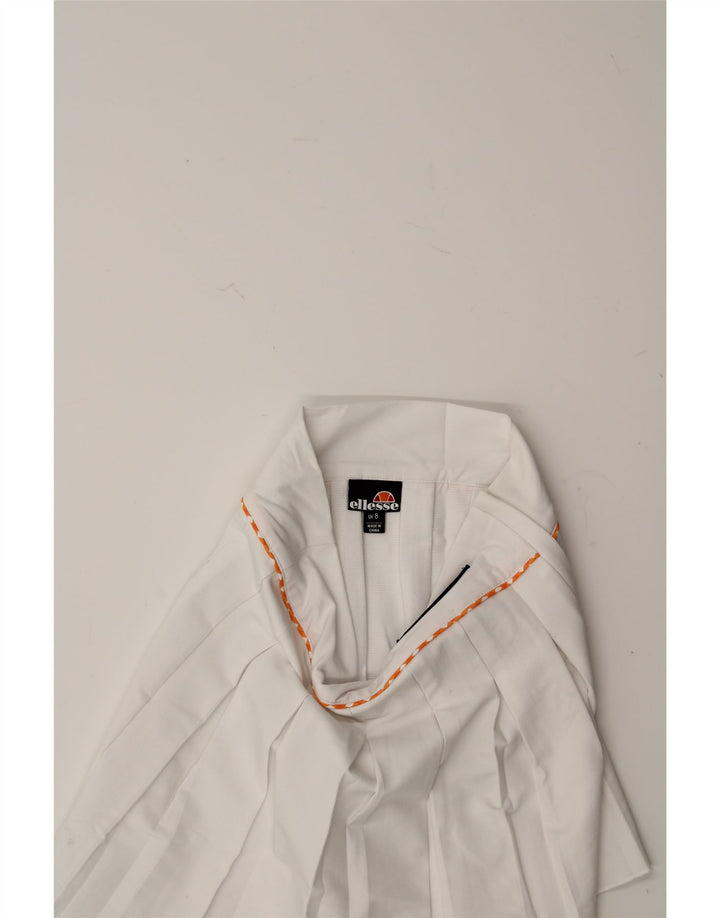 ELLESSE Womens Tennis Skirt UK 8 Small White Polyester Vintage Ellesse and Second-Hand Ellesse from Messina Hembry 