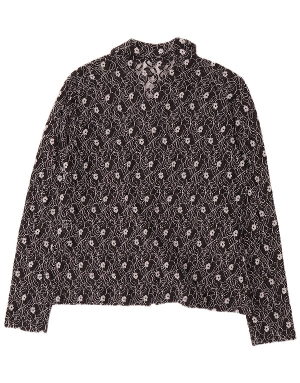 SARA GLENZER Bluză cămașă pentru femei IT 44 Medium Black Floral