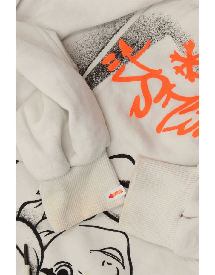 Pulover ZARA pentru femei Frozen Graphic Hoodie UK 10 Small White