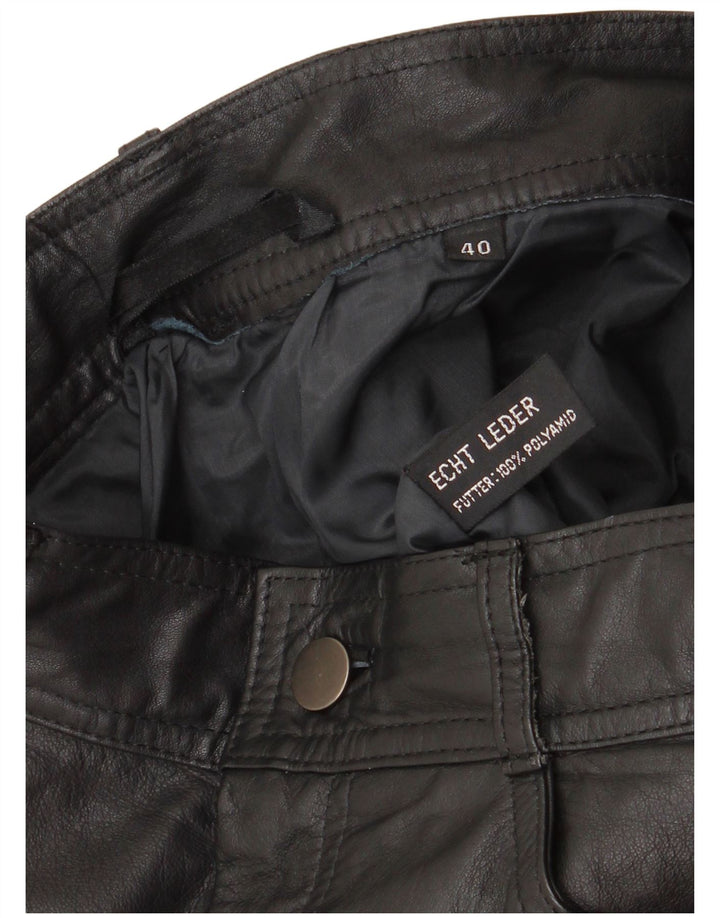 Fusta din piele pentru femei VINTAGE EU 40 Medium W28 Piele neagră