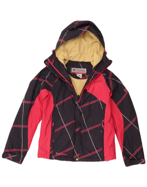 Jachetă de vânt cu glugă Columbia pentru femei UK 6 XS, negru, nailon color bloc