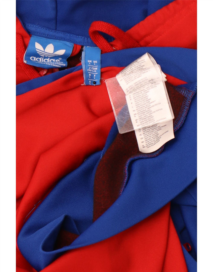 Pulover ADIDAS pentru bărbați, cu grafică, cu fermoar, poliester mare, albastru
