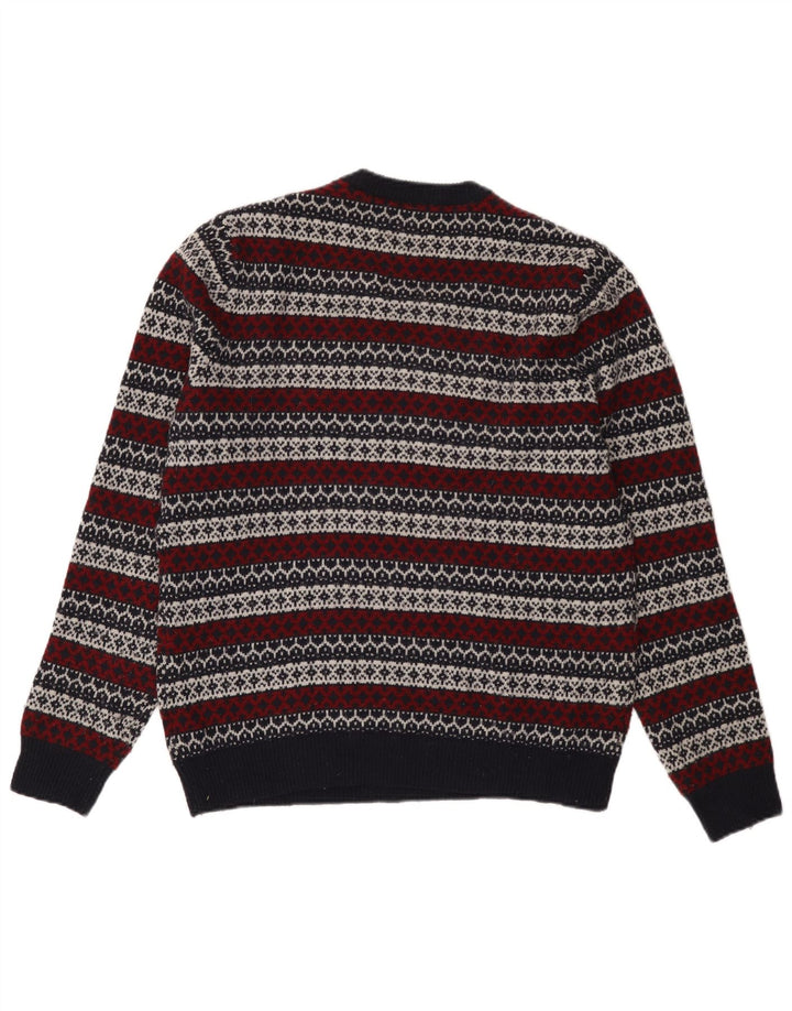 Pulover Jack Wills pentru bărbați cu gât roșu, mijlociu, bleumarin, Fair Isle
