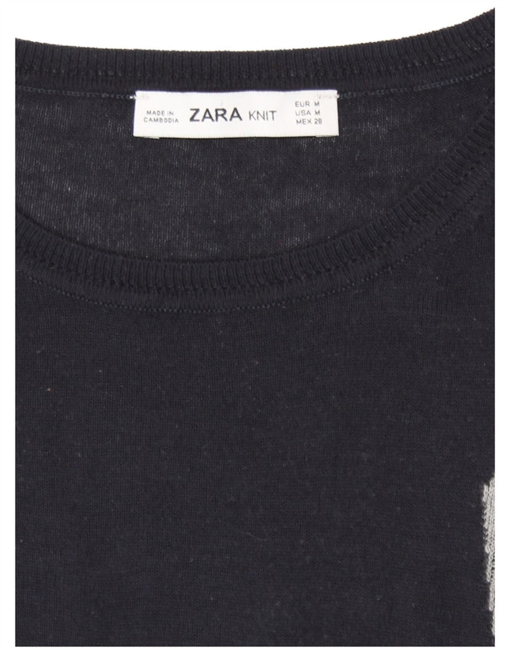 Pulover pentru damă Zara, cu gât turnu, UK 14 Medium Black Colorblock