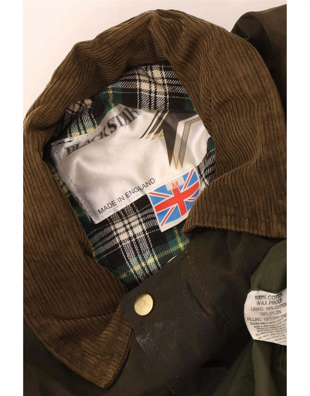 Palton vintage pentru bărbați din bumbac cerat UK 38 Medium Khaki
