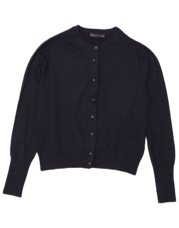 Marks & Spencer Pulover Crop Cardigan pentru Femei UK 10 Small Bleumarin Viscoza