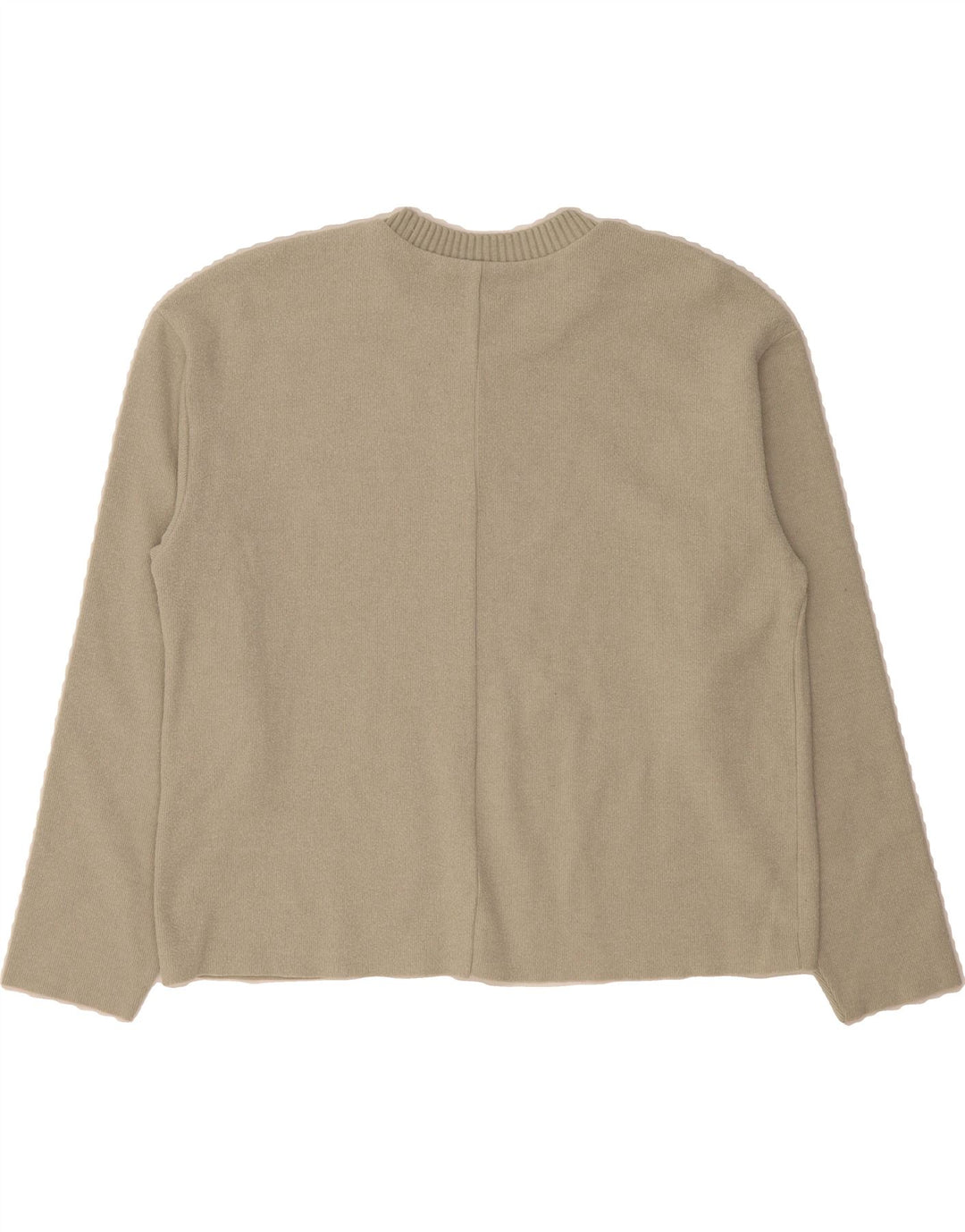ZARA Womens Crew Neck Jumper Sweater UK 14 Medium Beige Polyester Vintage Zara and Second-Hand Zara from Messina Hembry 