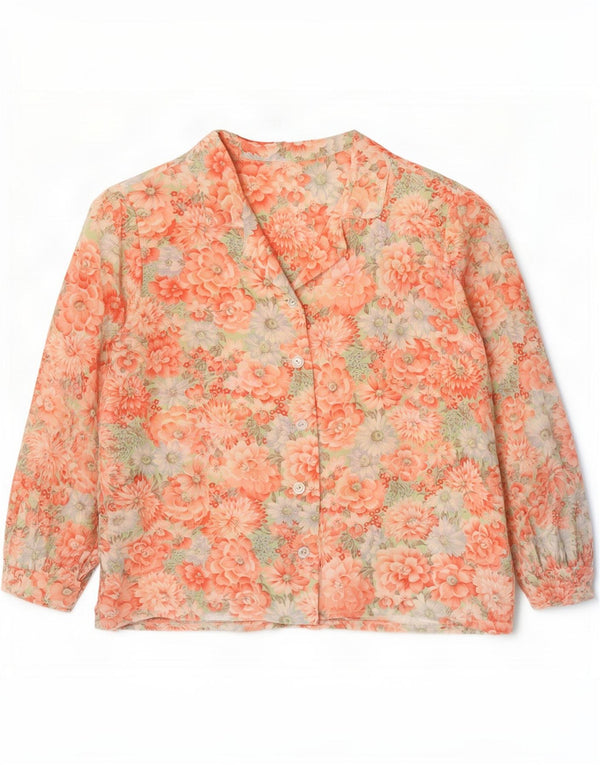 Vintage Womens Shirt Blouse UK 14 Medium Multicoloured Floral