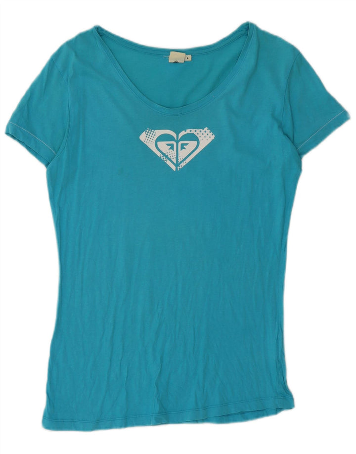 Tricou cu grafic Roxy pentru femei Top UK 16 Large Blue Bumbac