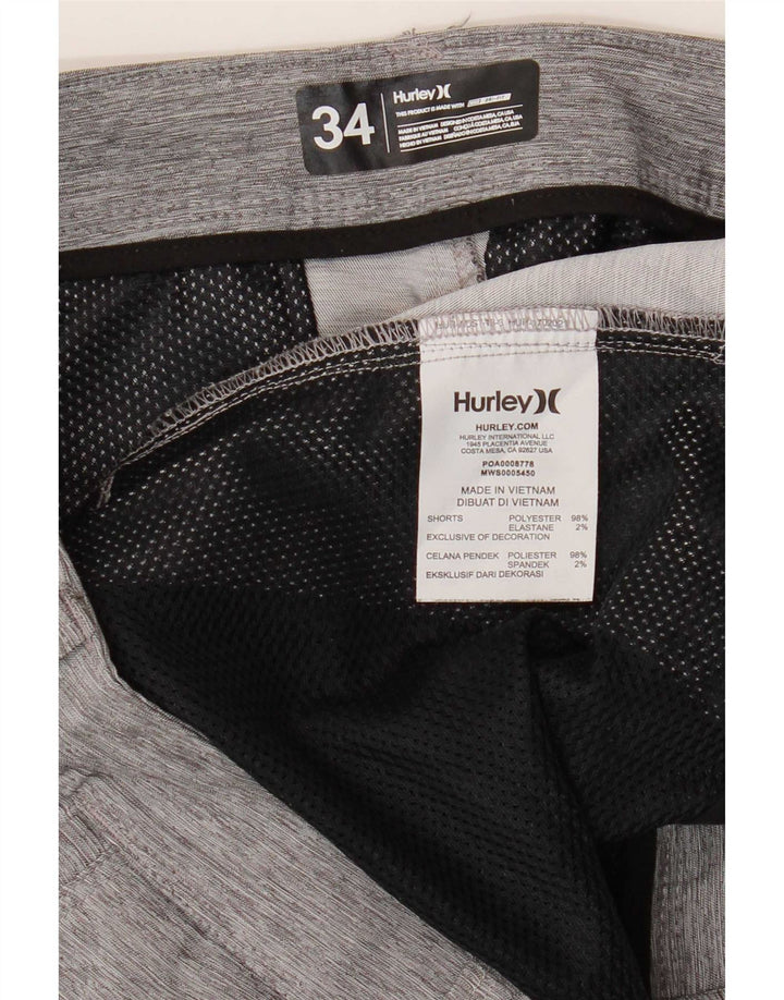 Pantaloni scurți chino Hurley pentru bărbați, mari W34, poliester cu pături gri