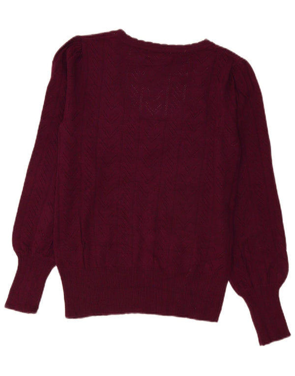 Pulover Oasis pentru femei cu decolteu cu barcă, UK 10, viscoză burgundy mic