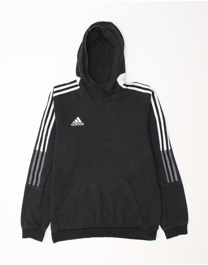 Pulover Adidas pentru bărbați, bumbac mediu negru