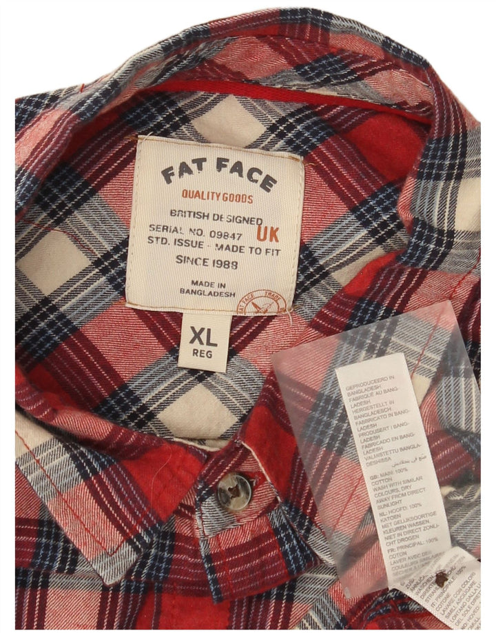 Cămașă de flanel pentru bărbați Fat Face, XL, roșu, din bumbac